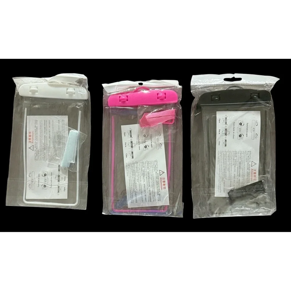 3 pcs Cell Phone Pouch Waterproof Universal Bag Case with Neck Lanyard - Underwa